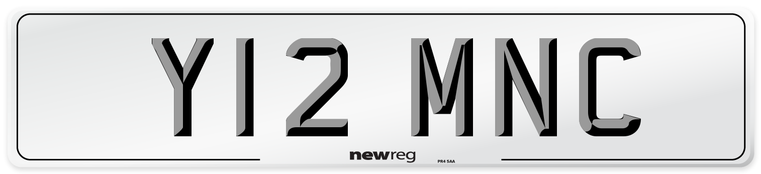 Y12 MNC Number Plate from New Reg